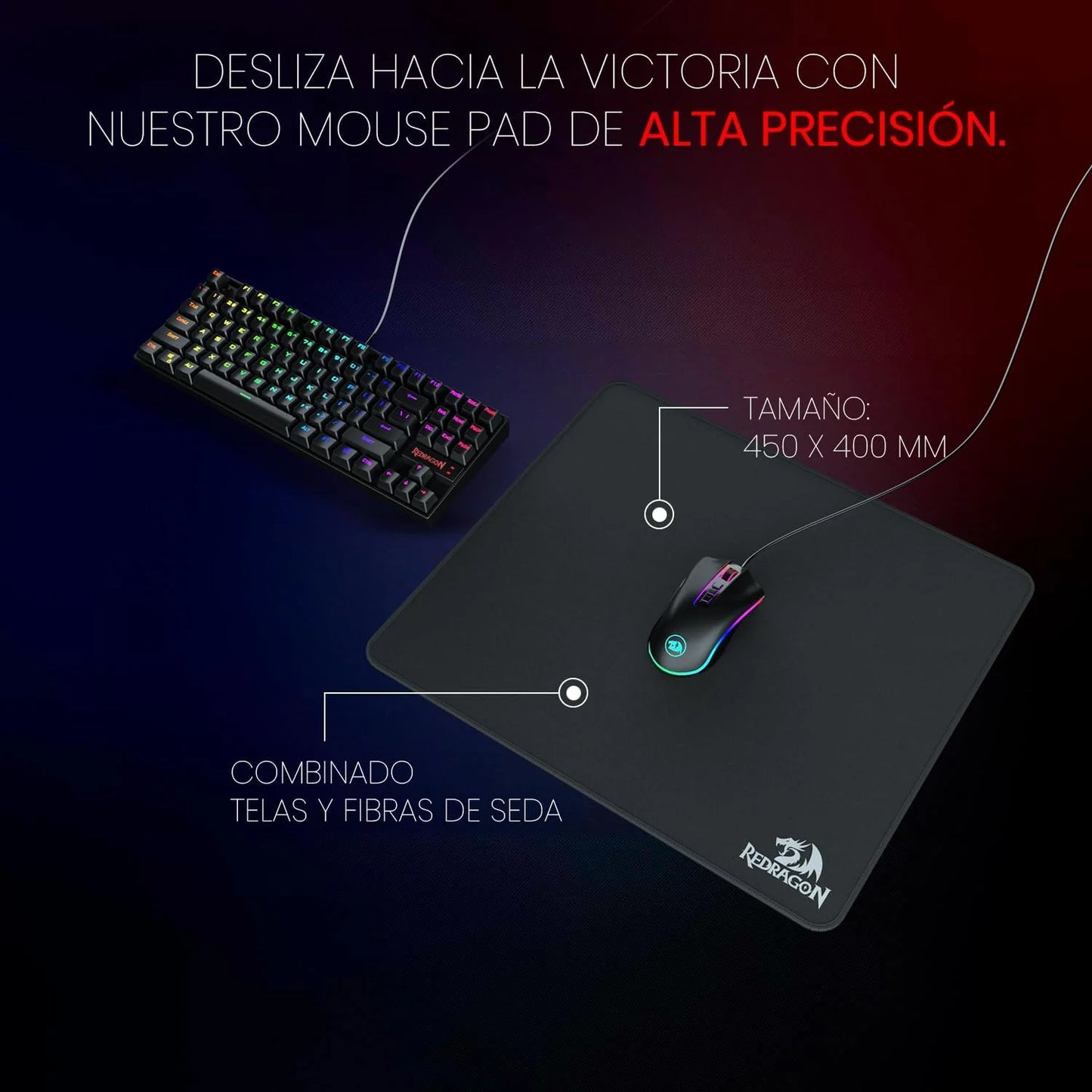 1 edragon Mousepad Gamer Flick L P031 450X400X4MM, Large