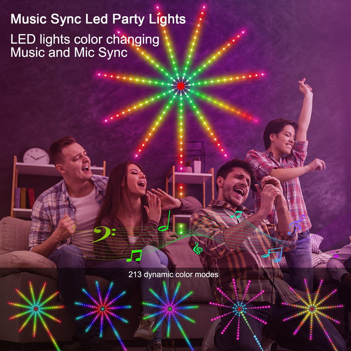 Firework Night Lamp RGB Bluetooth Music Sound