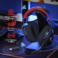 Redragon H510 Zeus-X RGB Wireless 7.1 Surround Sound 53MM Audio Drivers Memory Foam Durable Fabric Cover Multi Platforms Headphone