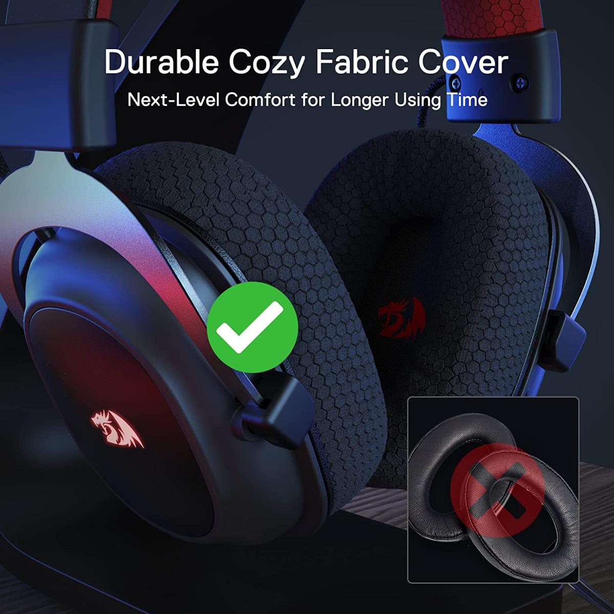 Redragon H510 Zeus-X RGB Wireless 7.1 Surround Sound 53MM Audio Drivers Memory Foam Durable Fabric Cover Multi Platforms Headphone