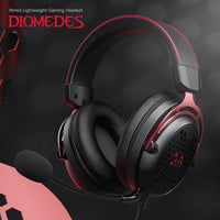 Redragon H386 Diomedes Wired 7.1 Surround Sound 53MM Drivers Detachable Microphone Audio Controls - Black