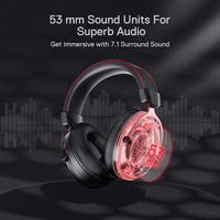 Redragon H386 Diomedes Wired 7.1 Surround Sound 53MM Drivers Detachable Microphone Audio Controls - Black