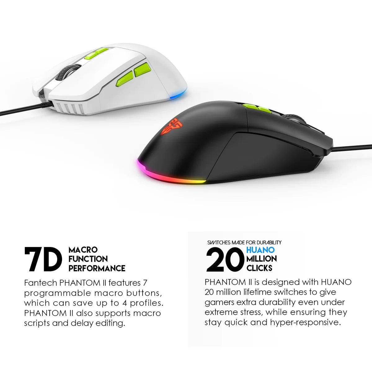 Fantech Phantom II VX6 Neon Macro Gaming Mouse