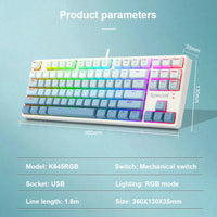 REDRAGON K645W RGB CASS USB Mechanical Gaming Wired Keyboard Blue Switch DIY Led Backlit 87 Keys Gamer for Computer PC Laptop