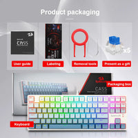 REDRAGON K645W RGB CASS USB Mechanical Gaming Wired Keyboard Blue Switch DIY Led Backlit 87 Keys Gamer for Computer PC Laptop