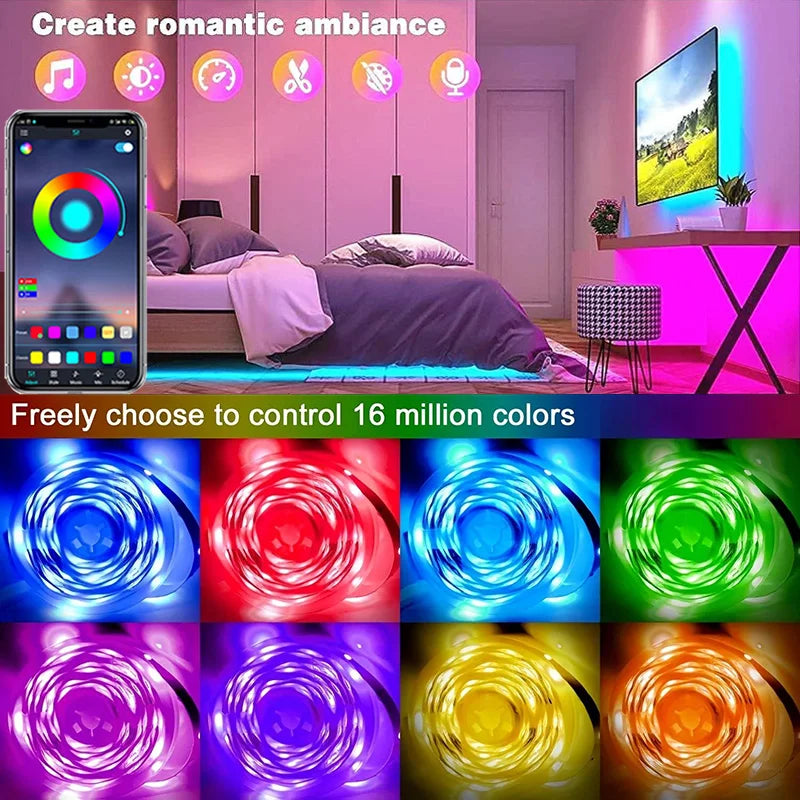 LED Strip Light 5M RGB 5050 Flexible Ribbon With App Control