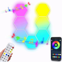 Color RGB Bluetooth LED Hexagon Light 6Pcs Wall With APP+ Remote Control