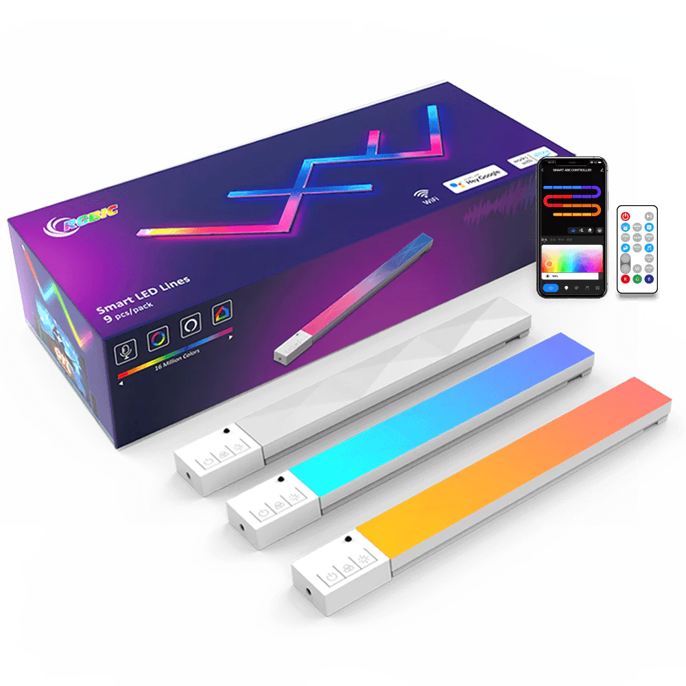 RGBIC DIY Smart Dream Color LED Light Bar 9 Pcs