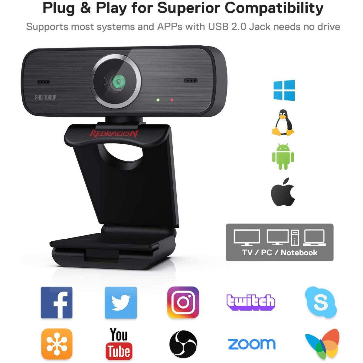 Redragon GW800 Full HD - WebCam