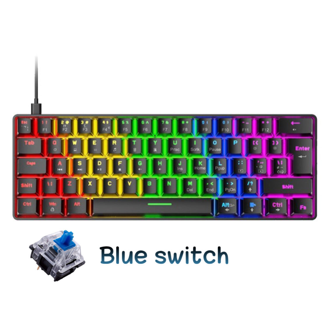 T60 Mechanical Gaming Keyboard 60% ( black )